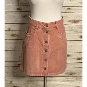 Roxy dusty rose classic casual corduroy A-line mini skirt Size Medium/10
